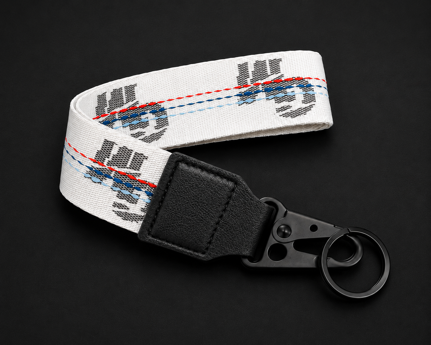 White Lanyard Style Keychain