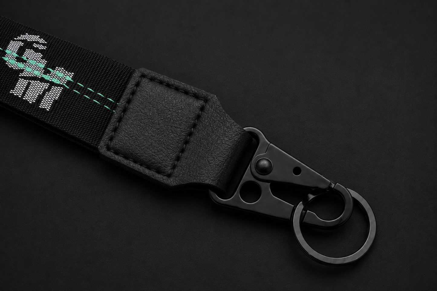 Black Lanyard Style Keychain