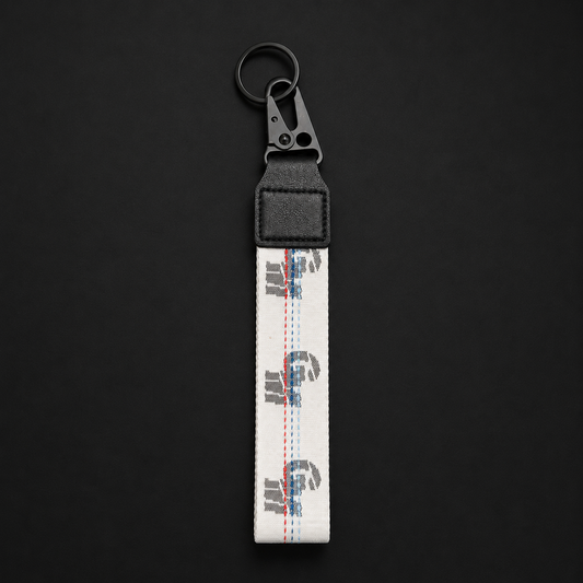 White Lanyard Style Keychain