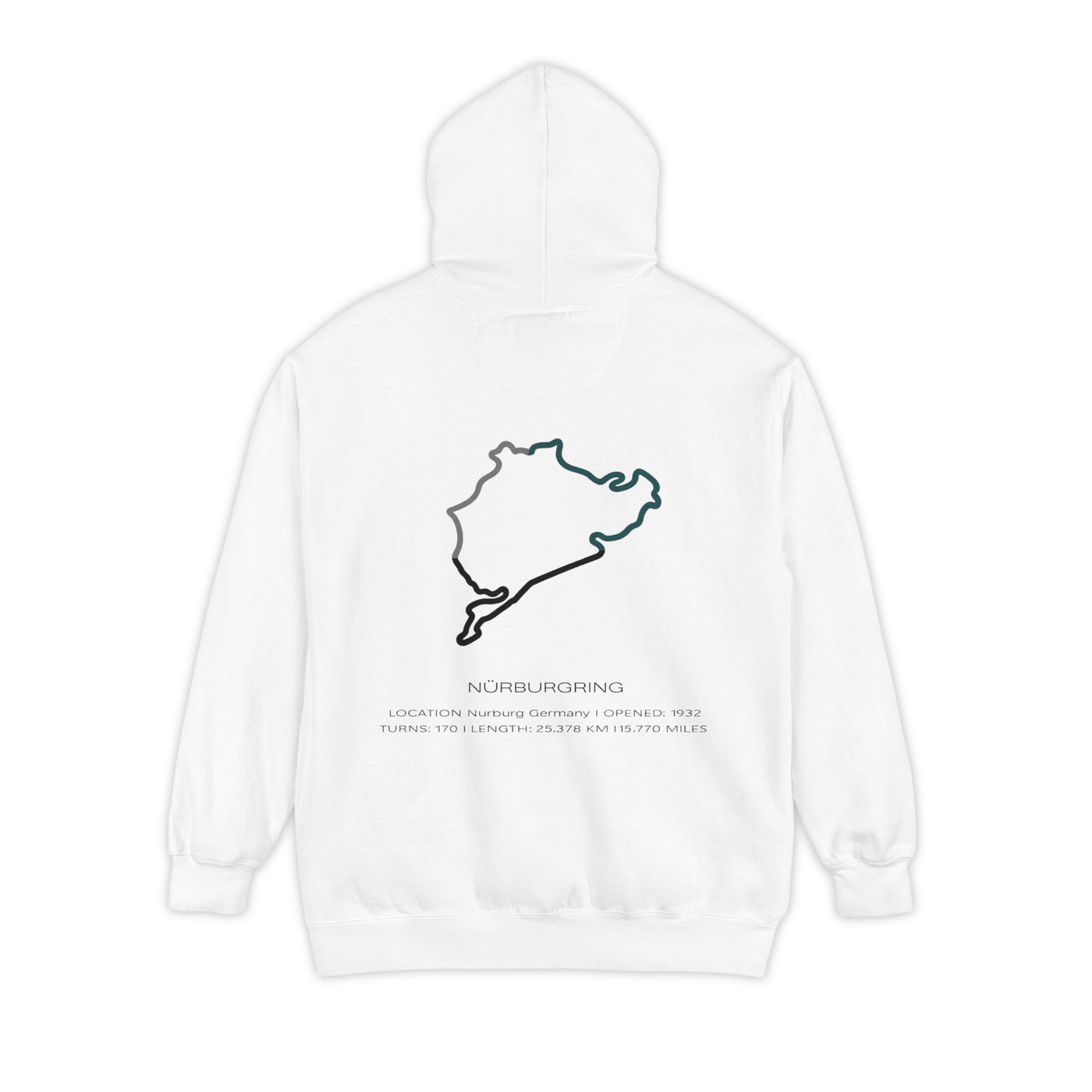 Nürburgring Outline Hoodie – Racing Track Graphic Sweatshirt
