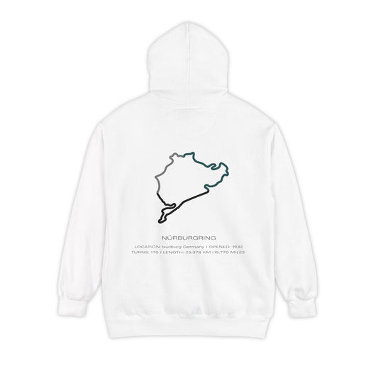 Nürburgring Outline Hoodie – Racing Track Graphic Sweatshirt