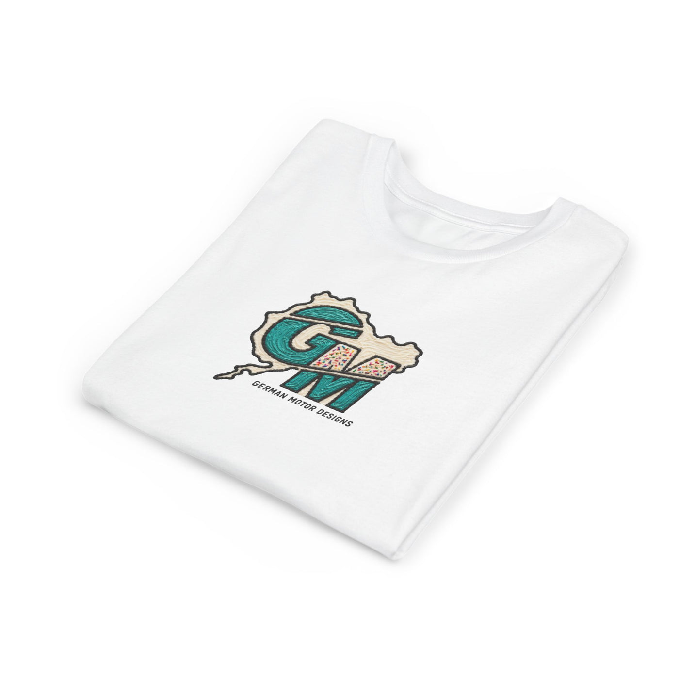Kids Racing Donut Tee — Cars Doing Donuts with Frosting Logo