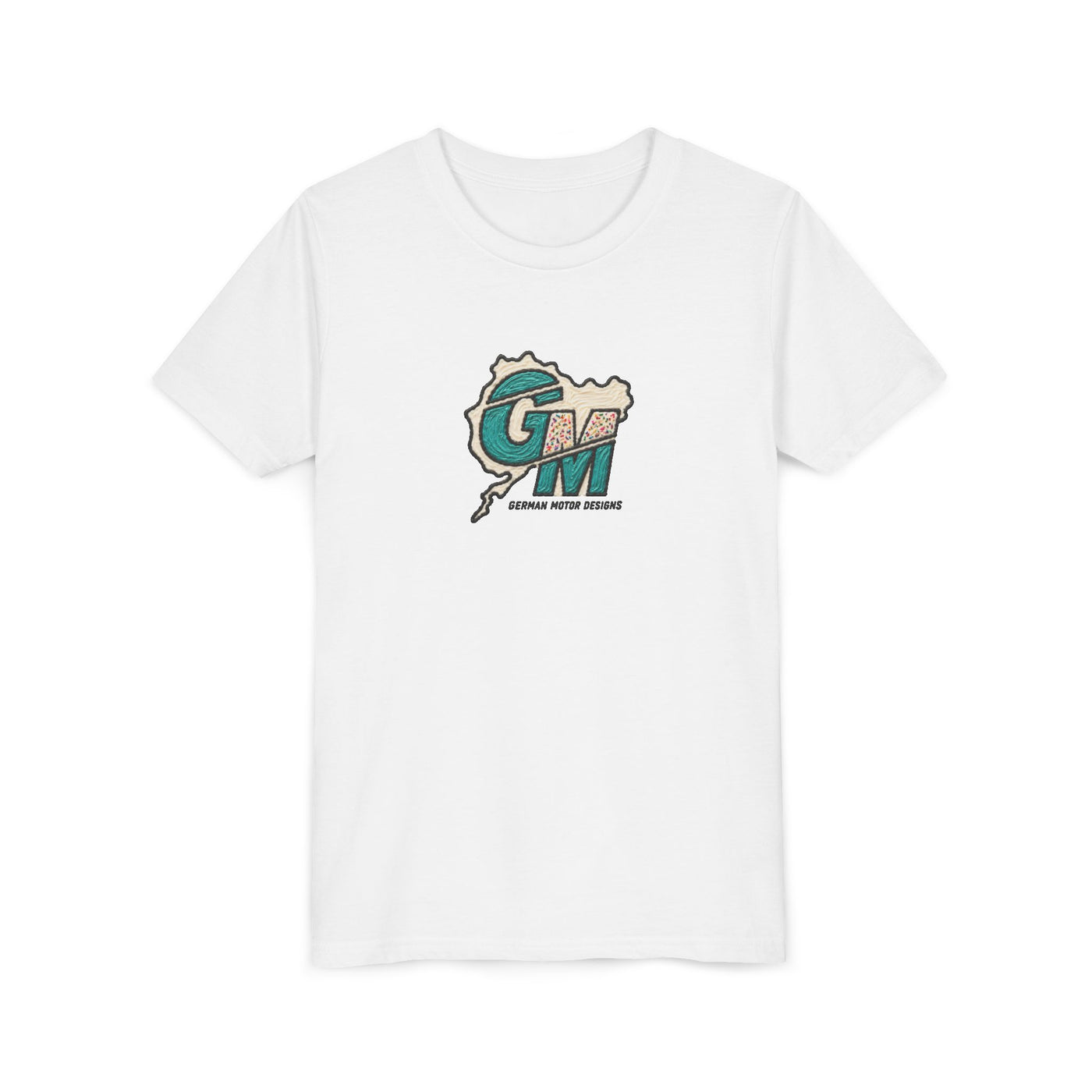 Kids Racing Donut Tee — Cars Doing Donuts with Frosting Logo