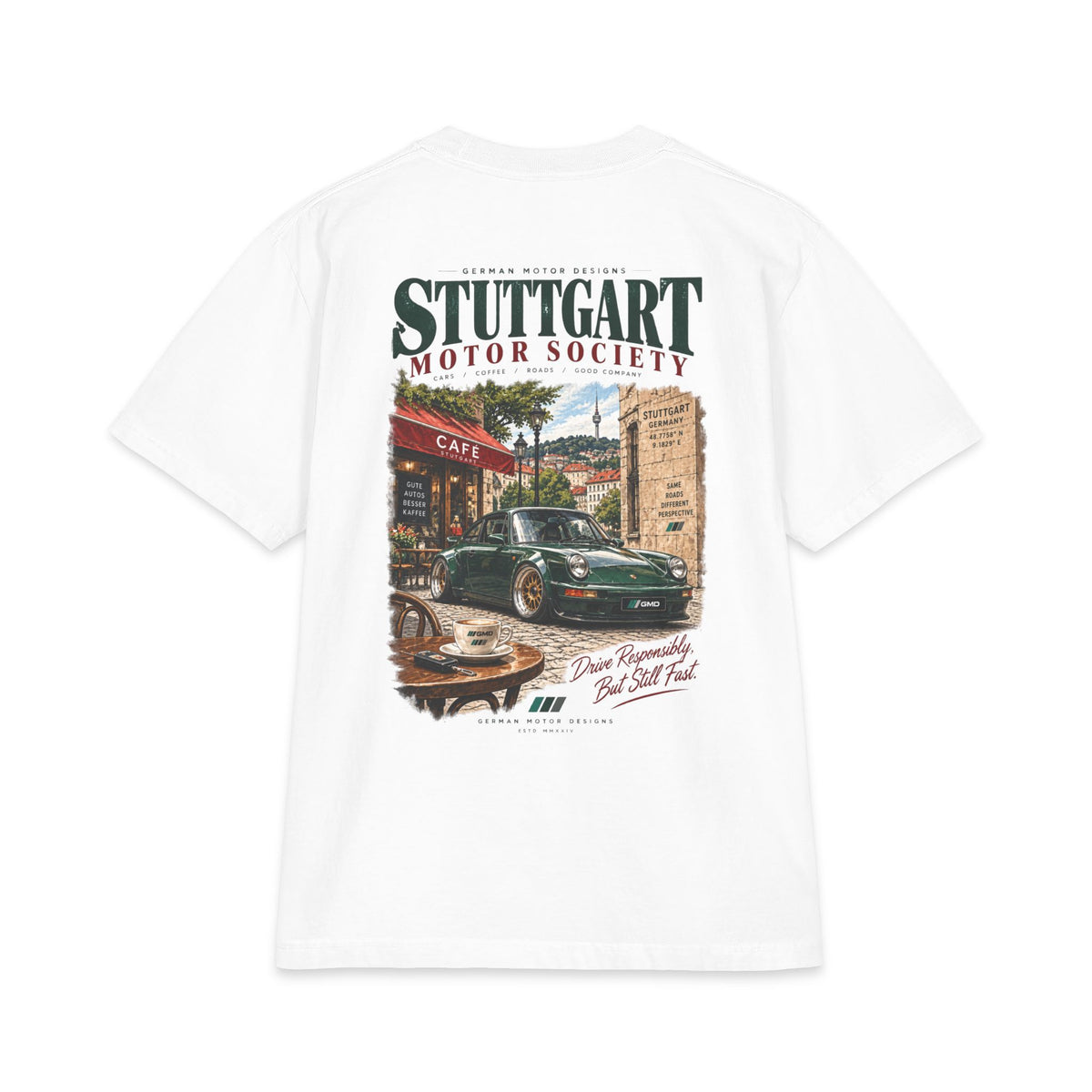 'Stuttgart Motor Society' Graphic Tee — Retro T-Shirt