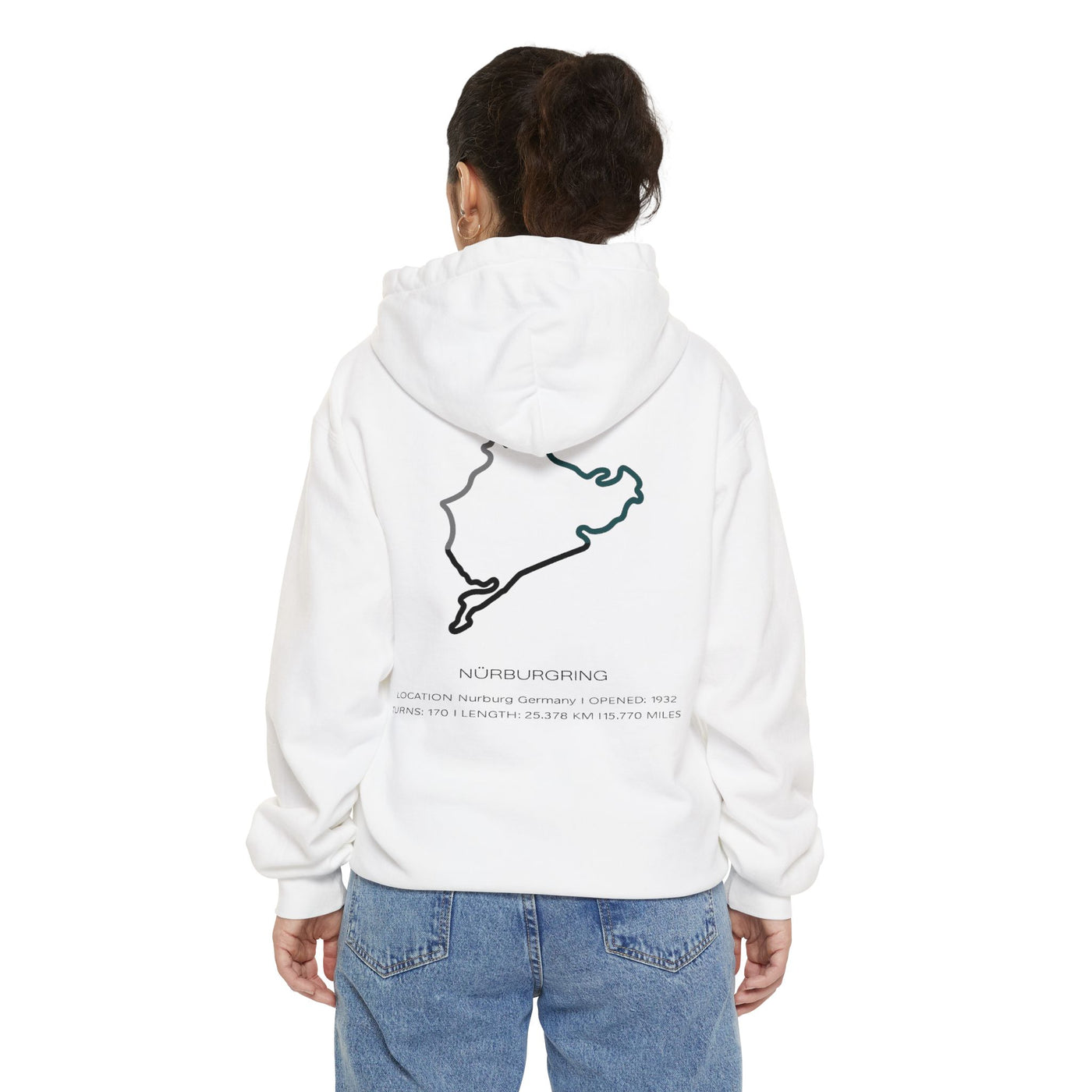 Nürburgring Outline Hoodie – Racing Track Graphic Sweatshirt