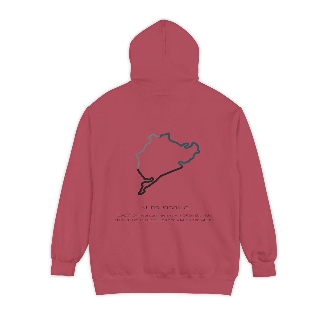 Nürburgring Outline Hoodie – Racing Track Graphic Sweatshirt