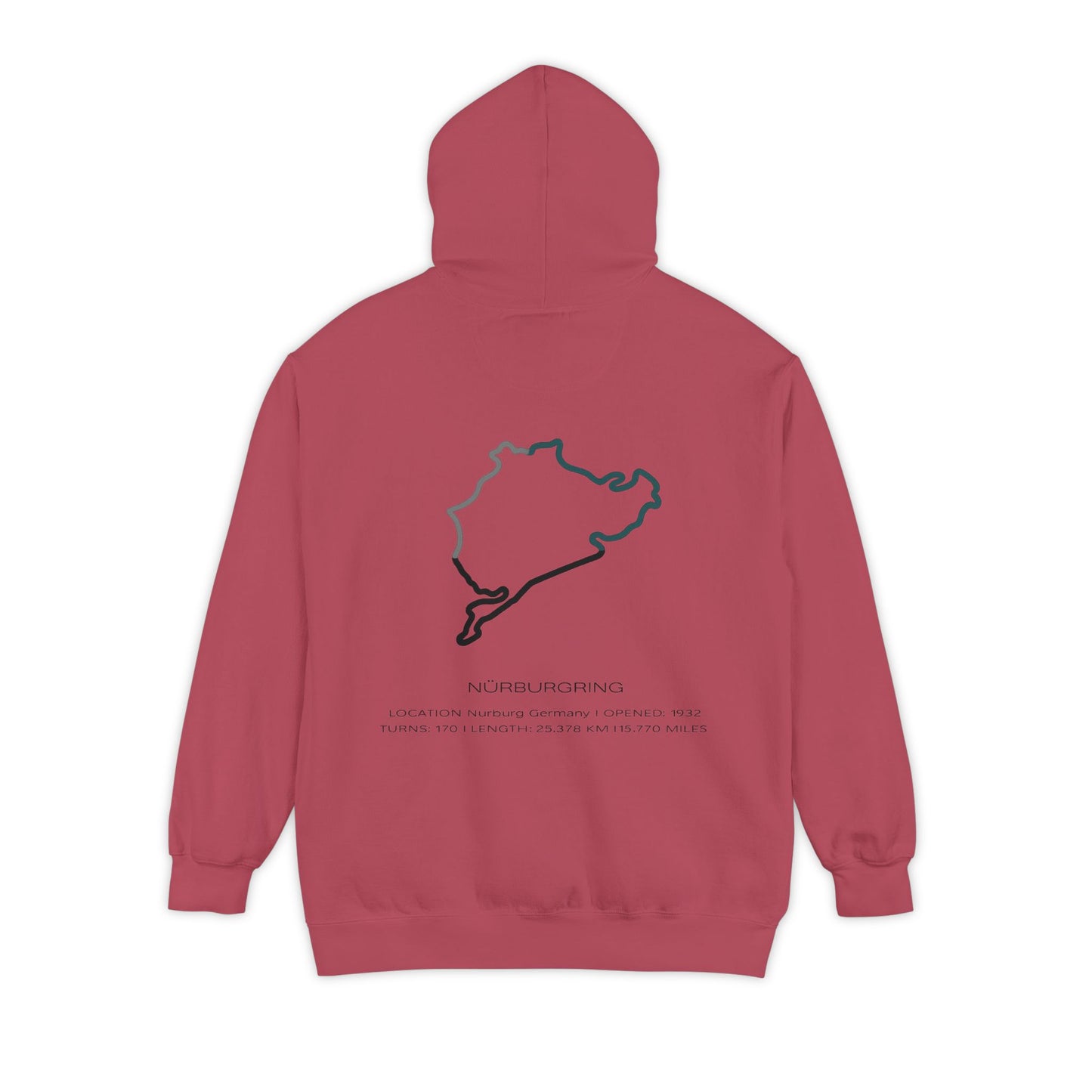 Nürburgring Outline Hoodie – Racing Track Graphic Sweatshirt