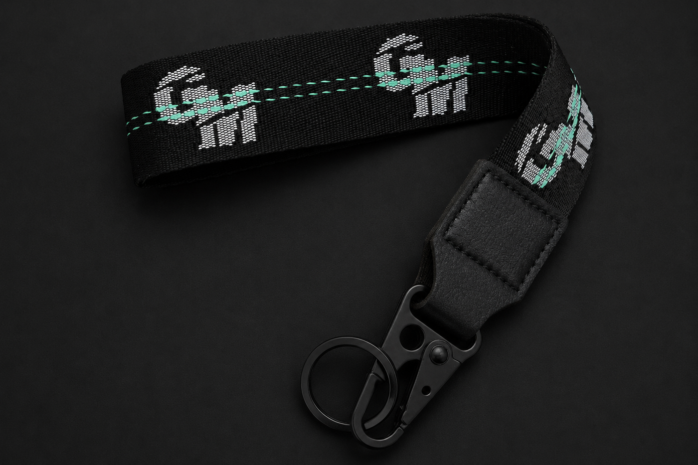 Black Lanyard Style Keychain