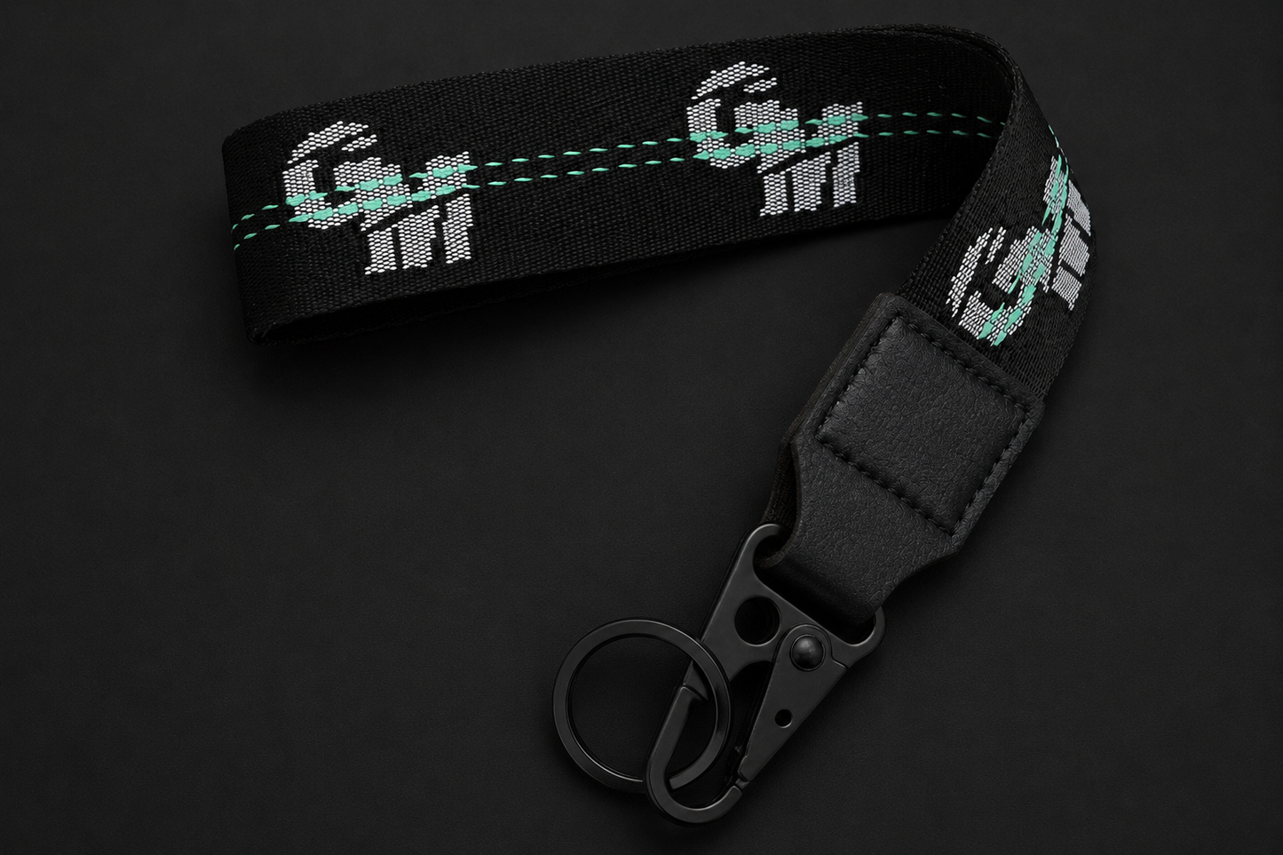 Black Lanyard Style Keychain
