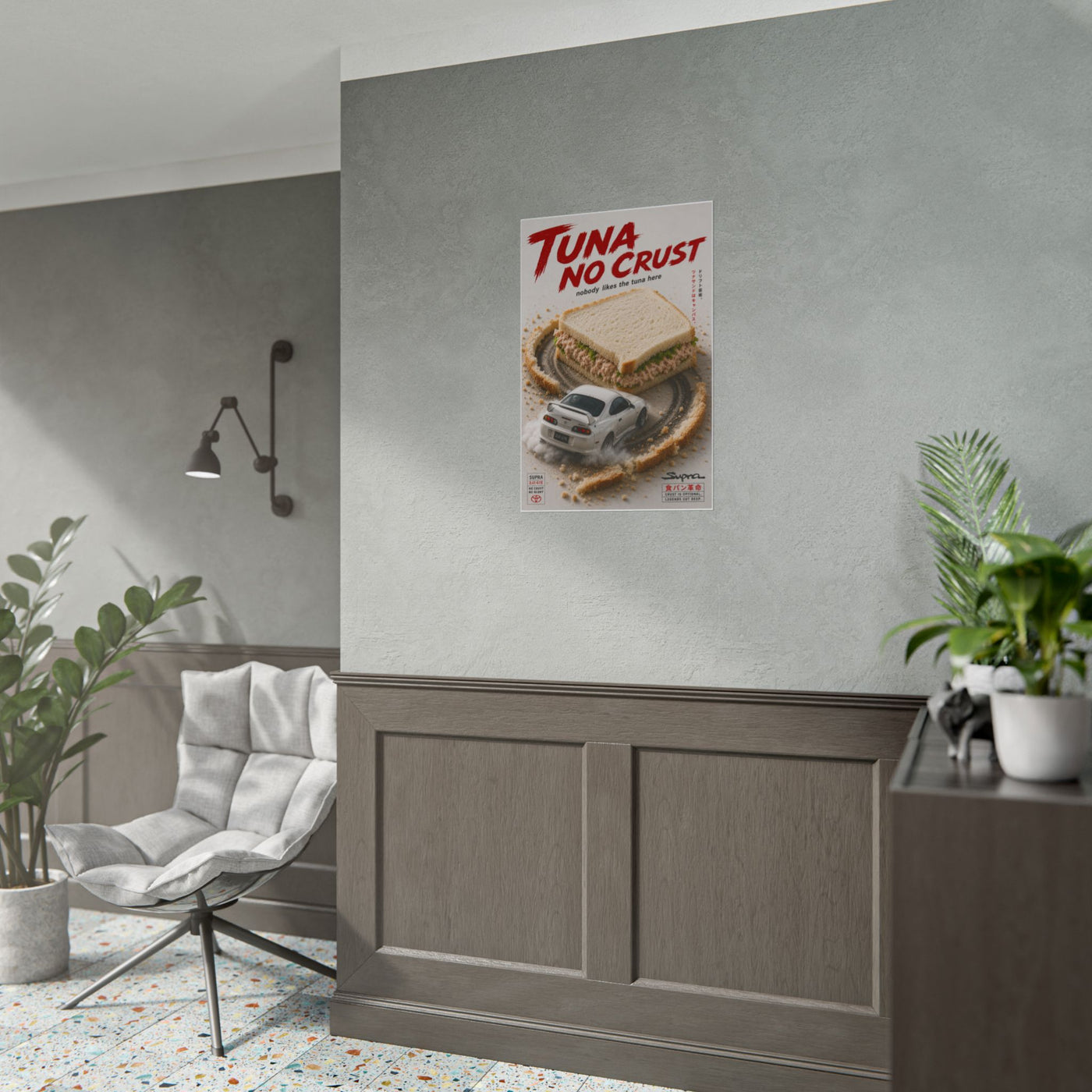 Poster — 'Nobody Likes the Tuna Here' Surreal Car & Sandwich Art Print