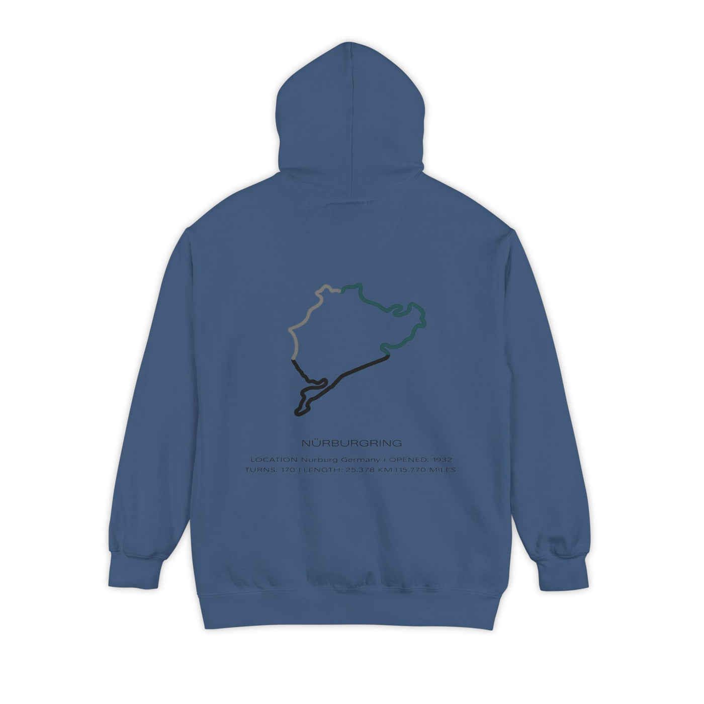 Nürburgring Outline Hoodie – Racing Track Graphic Sweatshirt