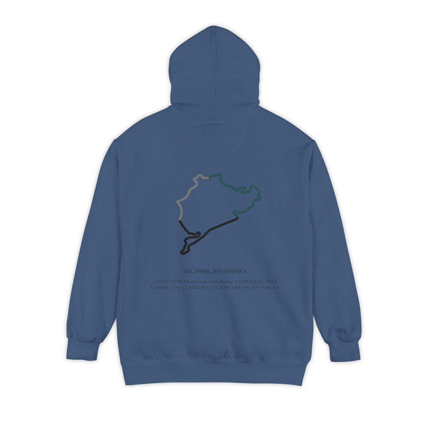 Nürburgring Outline Hoodie – Racing Track Graphic Sweatshirt