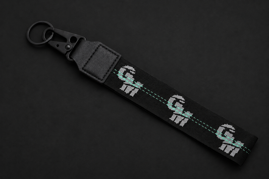 Black Lanyard Style Keychain