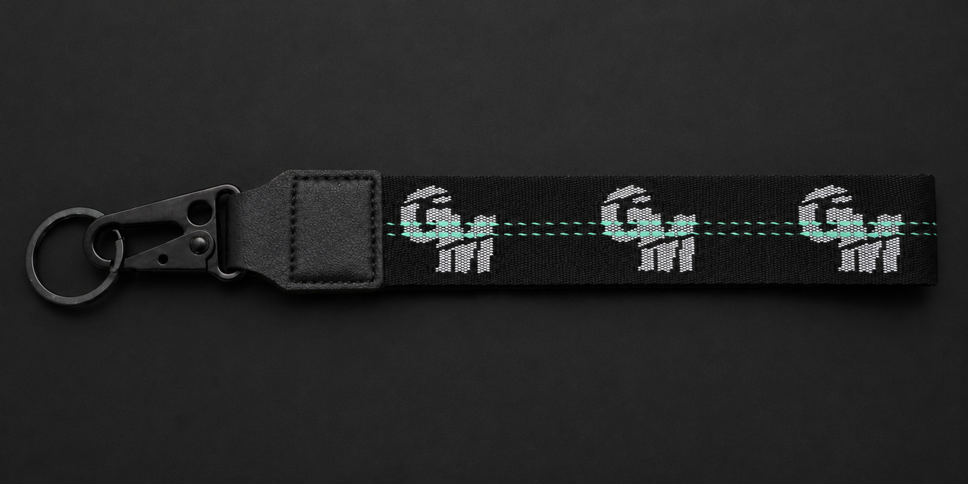 Black Lanyard Style Keychain