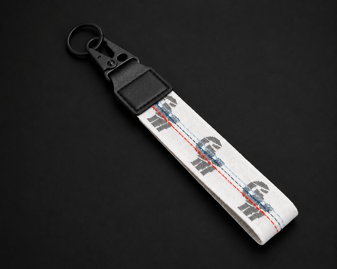 White Lanyard Style Keychain