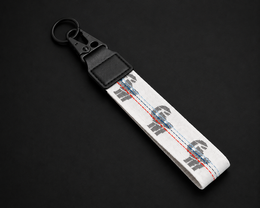 White Lanyard Style Keychain